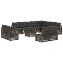 vidaXL Garden Sofa Set 13 pcs Black poly rattan