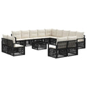 vidaXL Tuinbank Set 14 pcs Zwart poly rattan