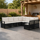 vidaXL Garden Sofa Set 8 pcs 8-Seater Black poly rattan