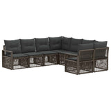 vidaXL Garden Sofa Set 8 pcs 8-Seater Black poly rattan