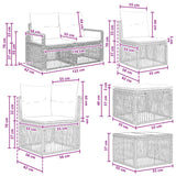 vidaXL Tuinbank Set 11 st Zwart poly rattan