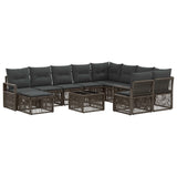 vidaXL Tuinbank Set 11 st Zwart poly rattan