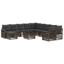 vidaXL Garden Lounge Set 12 pcs Black poly rattan