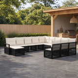 vidaXL Garden Sofa Set 13 pcs Black poly rattan