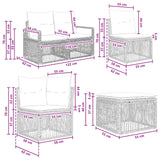 vidaXL Garden Sofa Set 13 pcs Black poly rattan