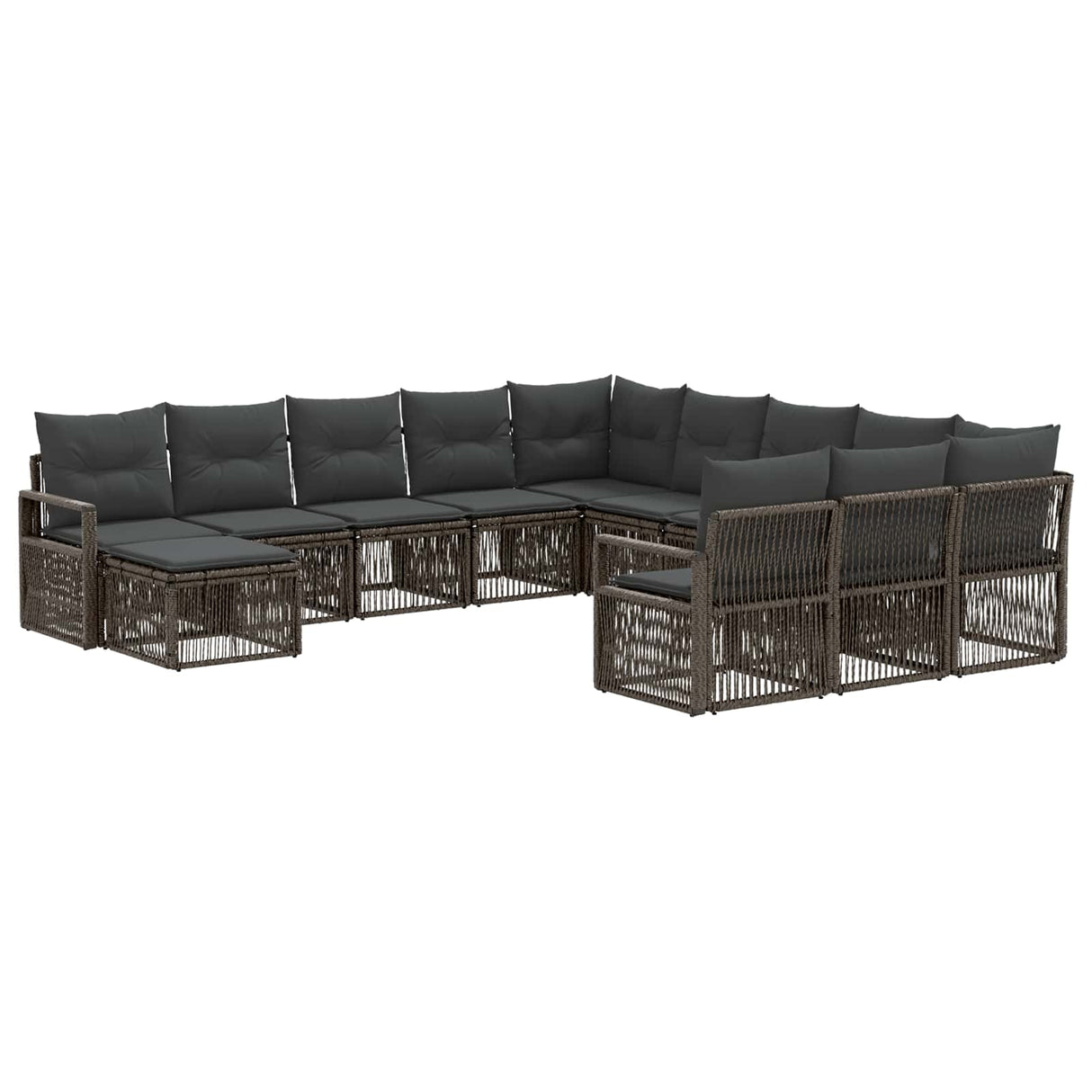 vidaXL Garden Sofa Set 13 pcs Black poly rattan