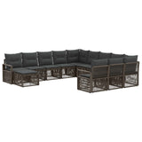 vidaXL Garden Sofa Set 13 pcs Black poly rattan