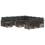 vidaXL Garden Sofa Set 13 pcs Black poly rattan