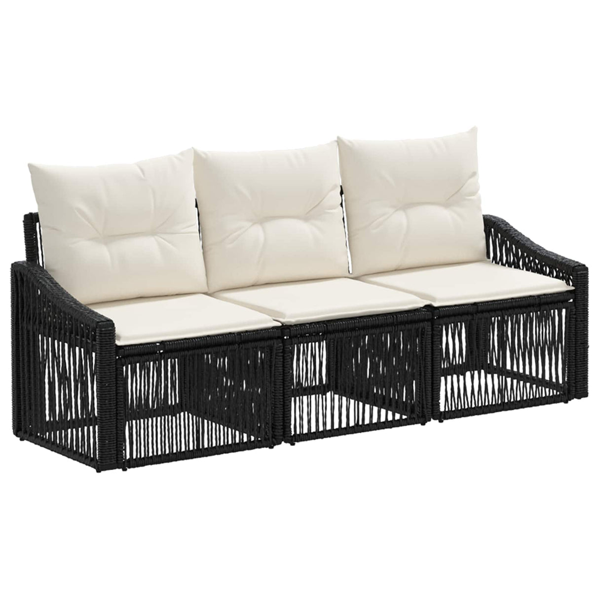 vidaXL Garden Bench Set 4 pcs Black poly rattan