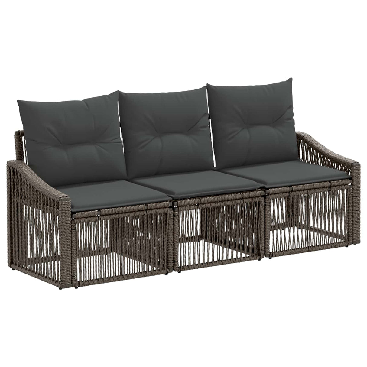 vidaXL Garden Bench Set 4 pcs Black poly rattan