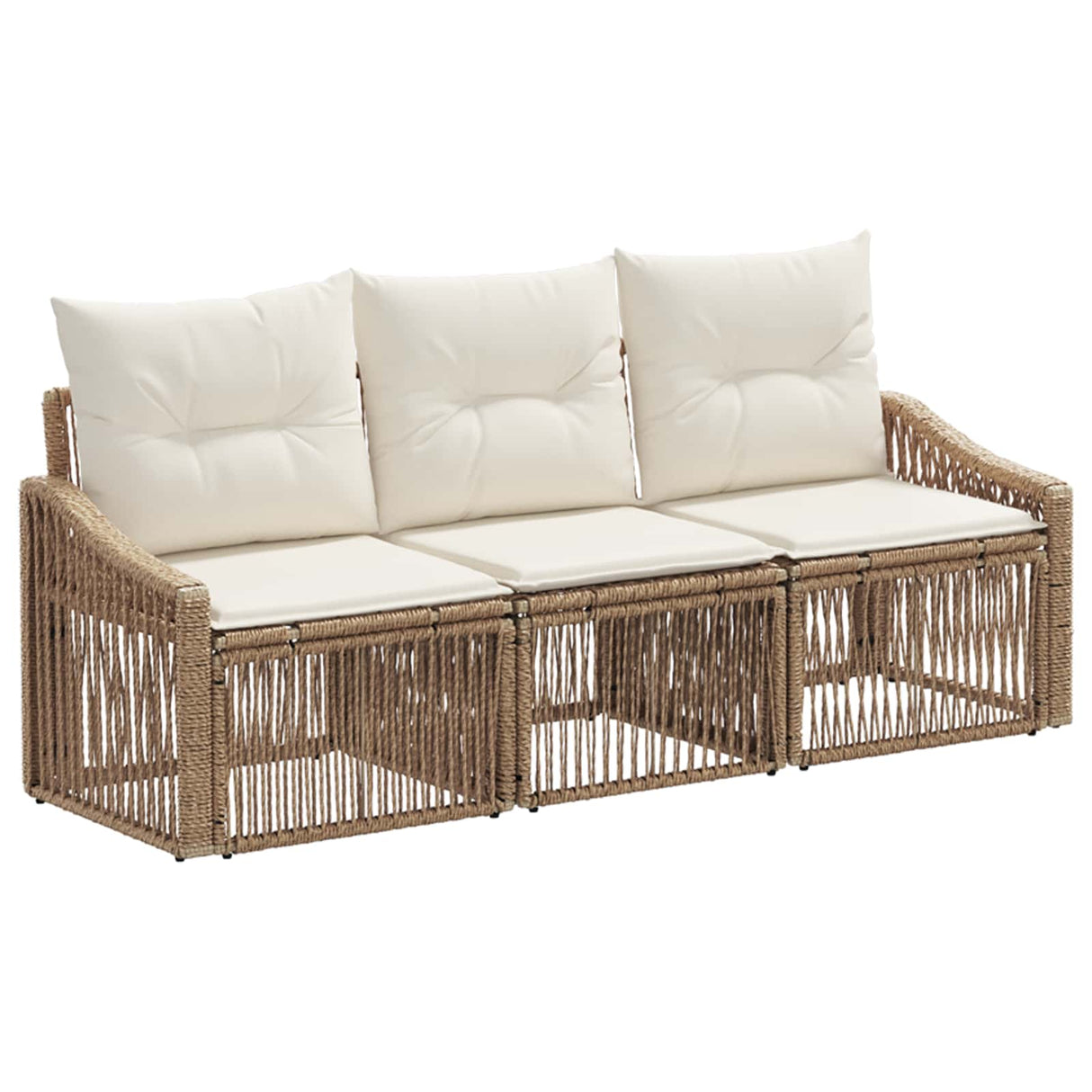 vidaXL Garden Bench Set 4 pcs Black poly rattan