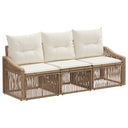 vidaXL Tuinbank Set 4 pcs Zwart poly rattan