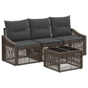 vidaXL Garden Bench Set 4 pcs Black poly rattan