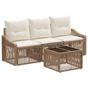 vidaXL Garden Bench Set 4 pcs Black poly rattan