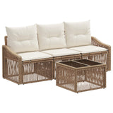 vidaXL Garden Bench Set 4 pcs Black poly rattan