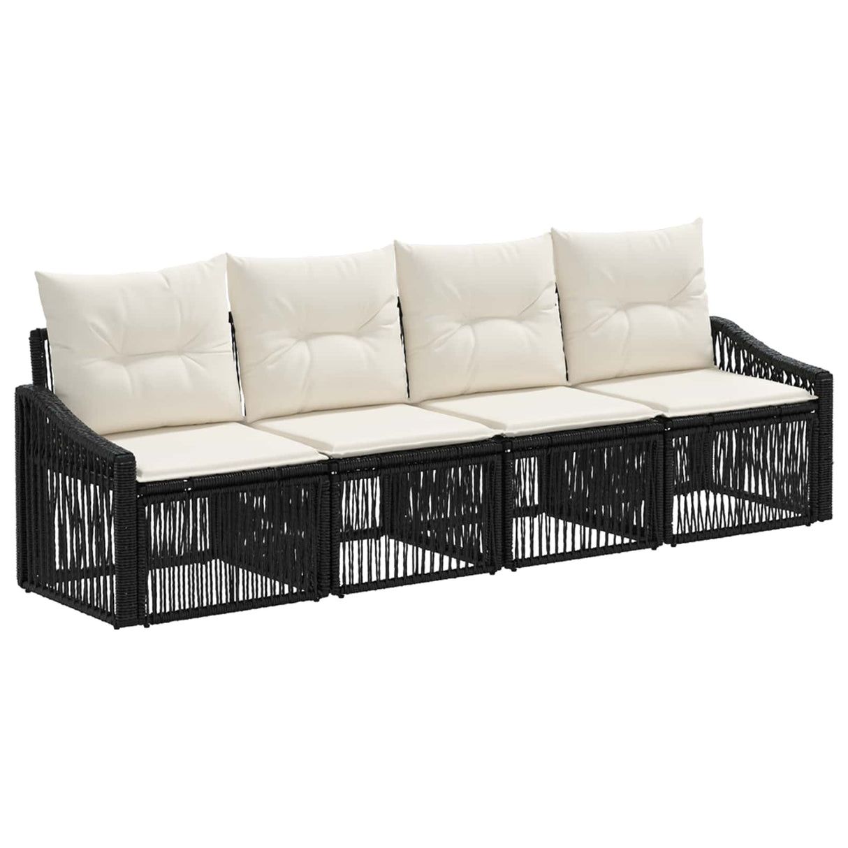vidaXL Garden Sofa Set 5 Piece Black Poly Rattan