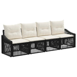 vidaXL Garden Sofa Set 5 Piece Black Poly Rattan