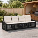 vidaXL Garden Sofa Set 5 Piece Black Poly Rattan