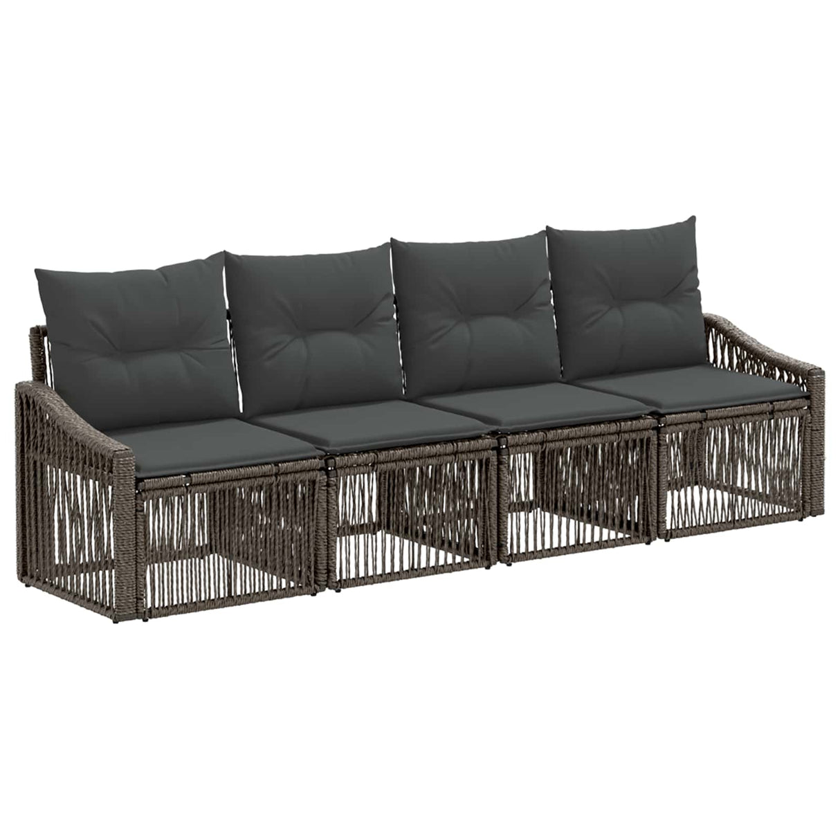 vidaXL Garden Sofa Set 5 Piece Black Poly Rattan
