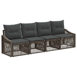 vidaXL Garden Sofa Set 5 Piece Black Poly Rattan