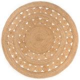 vidaXL Tapijt met ontwerp rond 90 cm gevlochten jute