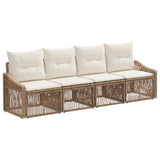 vidaXL Garden Sofa Set 5 Piece Black Poly Rattan