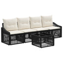vidaXL Garden Sofa Set 5 Piece Black Poly Rattan