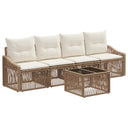 vidaXL Garden Sofa Set 5 Piece Black Poly Rattan