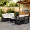 vidaXL Tuinbank Set 6 st Zwart poly rattan