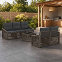 vidaXL Tuinbank Set 6 st Zwart poly rattan