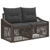 vidaXL Tuinbank Set 6 st Zwart poly rattan