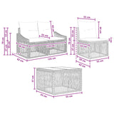 vidaXL Tuinbank Set 7 st Zwart poly rattan