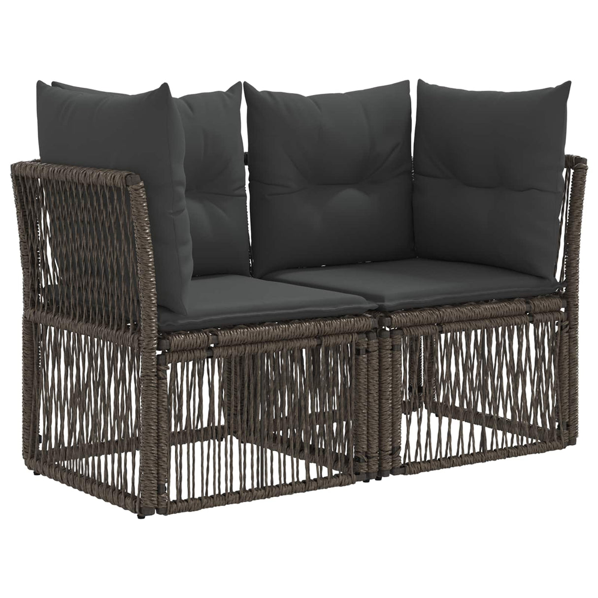 vidaXL Tuinbank Set 7 st Zwart poly rattan