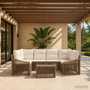 vidaXL Tuinbank Set 7 st Zwart poly rattan