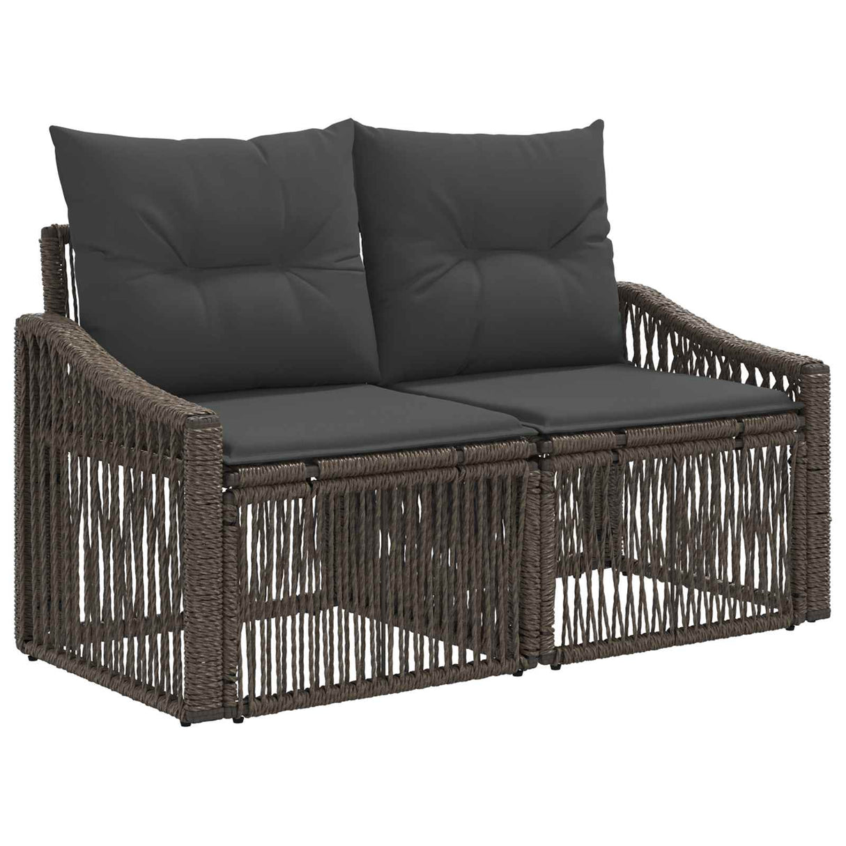 vidaXL Garden Bench Set 8 pcs Black Poly Rattan