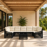 vidaXL Tuinbank Set 8 st Zwart poly rattan