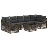 vidaXL Tuinbank Set 8 st Zwart poly rattan