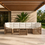 vidaXL Tuinbank Set 8 st Zwart poly rattan