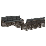 vidaXL Tuinbank Set 9 st Zwart poly rattan