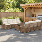 vidaXL Tuinbank Set 9 st Zwart poly rattan