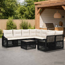 vidaXL Tuinbank Set 9 st Zwart poly rattan