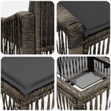 vidaXL Tuinbank Set 9 st Zwart poly rattan