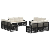 vidaXL Garden Lounge Set 13 pcs Black poly rattan