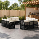 vidaXL Garden Lounge Set 13 pcs Black poly rattan