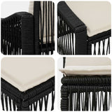 vidaXL Garden Lounge Set 13 pcs Black poly rattan