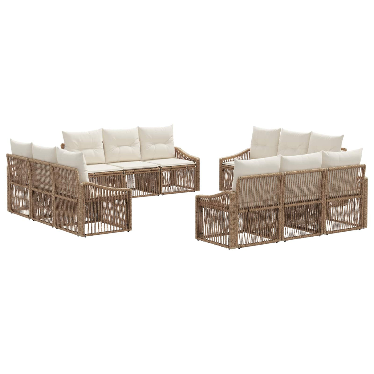vidaXL Garden Lounge Set 13 pcs Black poly rattan