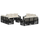vidaXL Garden Lounge Set 13 pcs Black poly rattan