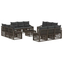vidaXL Garden Lounge Set 13 pcs Black poly rattan