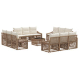 vidaXL Garden Lounge Set 13 pcs Black poly rattan