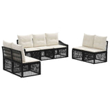 vidaXL Tuinbank Set 8 pcs Zwart poly rattan